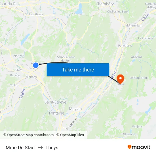 Mme De Stael to Theys map