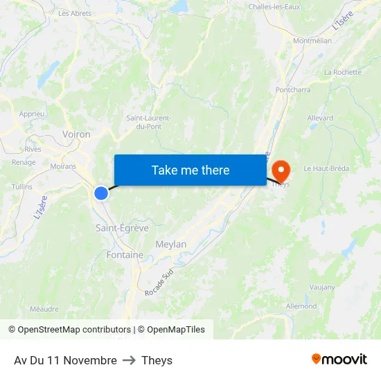 Av Du 11 Novembre to Theys map