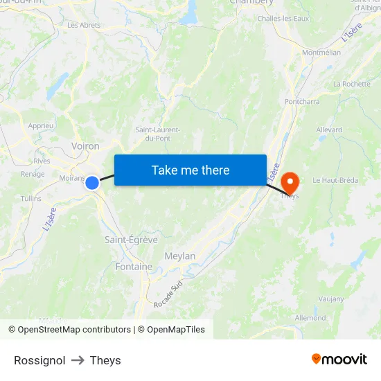 Rossignol to Theys map