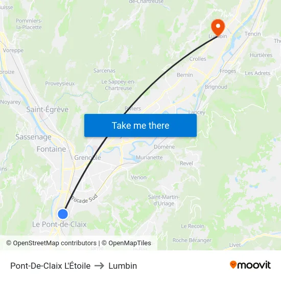 Pont-De-Claix L'Étoile to Lumbin map