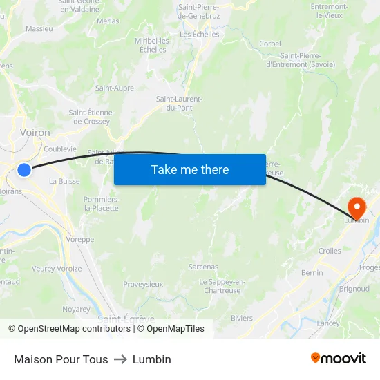 Maison Pour Tous to Lumbin map