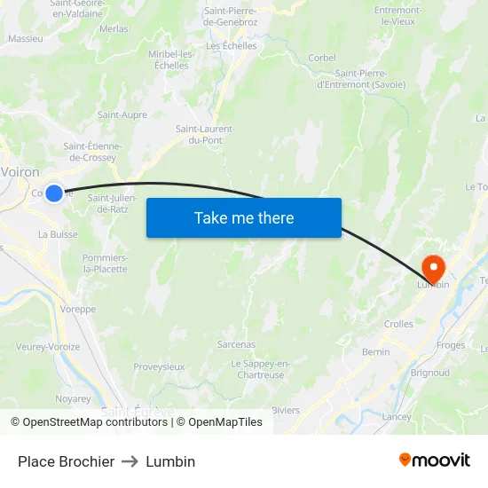 Place Brochier to Lumbin map