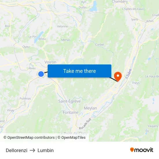 Dellorenzi to Lumbin map