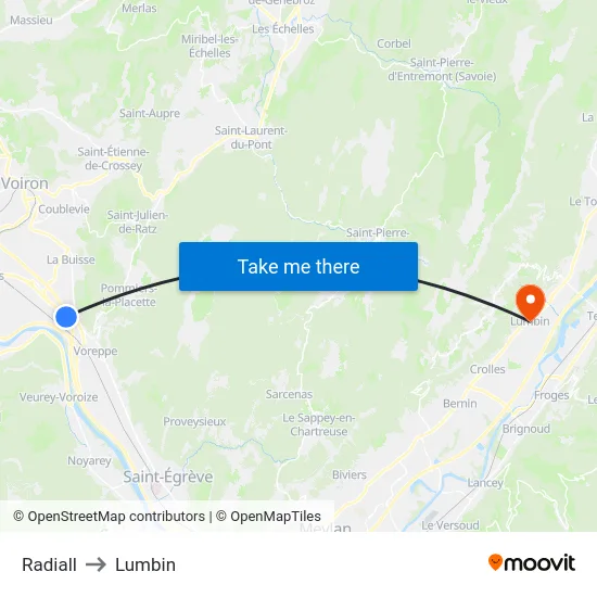 Radiall to Lumbin map