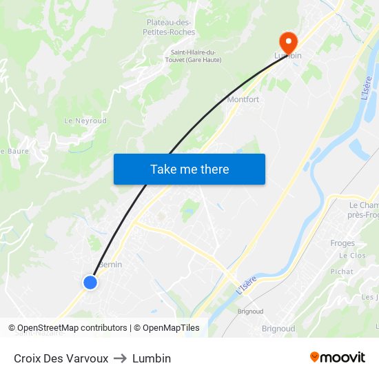 Croix Des Varvoux to Lumbin map