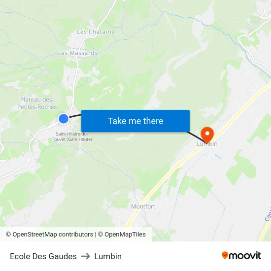 Ecole Des Gaudes to Lumbin map