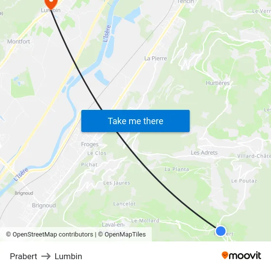 Prabert to Lumbin map