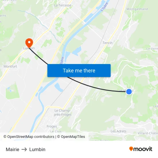 Mairie to Lumbin map