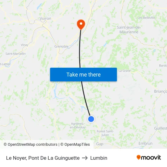 Le Noyer, Pont De La Guinguette to Lumbin map