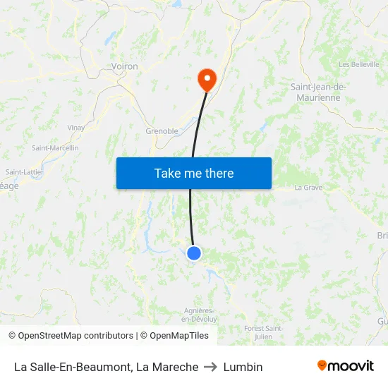 La Salle-En-Beaumont, La Mareche to Lumbin map