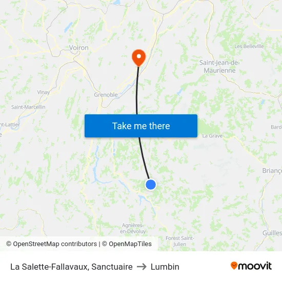 La Salette-Fallavaux, Sanctuaire to Lumbin map