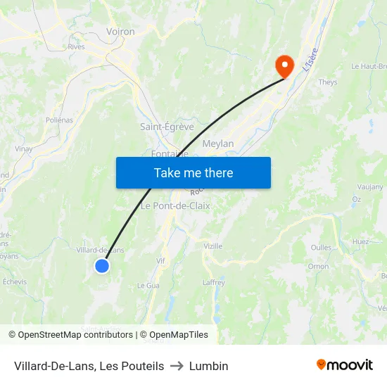 Villard-De-Lans, Les Pouteils to Lumbin map