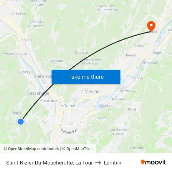 Saint-Nizier-Du-Moucherotte, La Tour to Lumbin map
