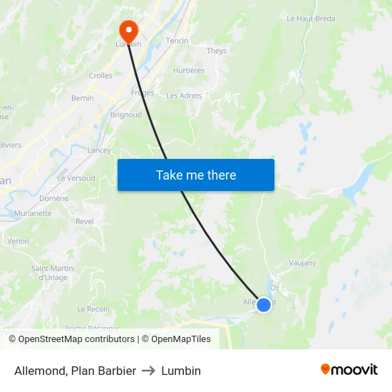 Allemond, Plan Barbier to Lumbin map
