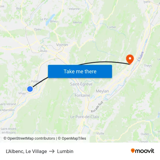 L'Albenc, Le Village to Lumbin map