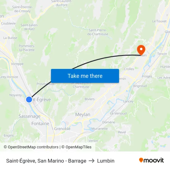 Saint-Égrève, San Marino - Barrage to Lumbin map