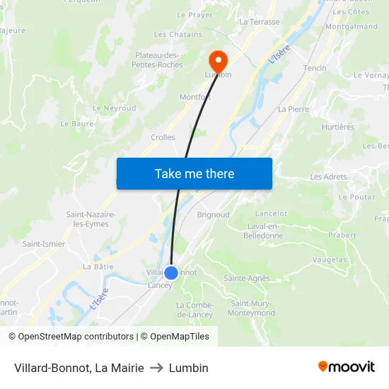 Villard-Bonnot, La Mairie to Lumbin map