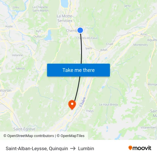 Saint-Alban-Leysse, Quinquin to Lumbin map