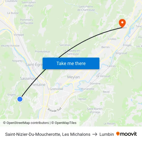 Saint-Nizier-Du-Moucherotte, Les Michalons to Lumbin map