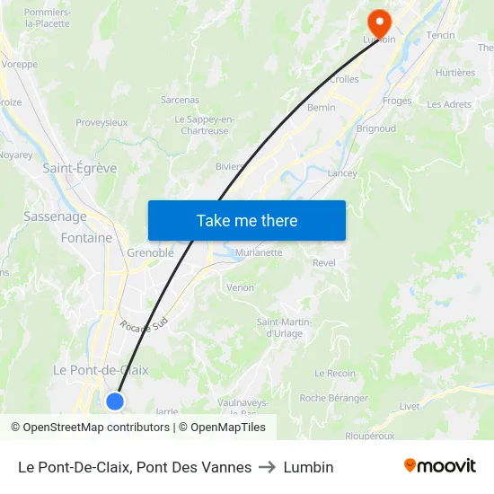 Le Pont-De-Claix, Pont Des Vannes to Lumbin map