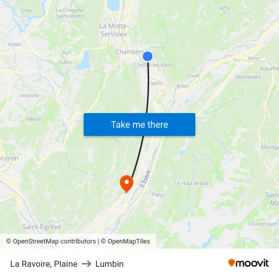 La Ravoire, Plaine to Lumbin map