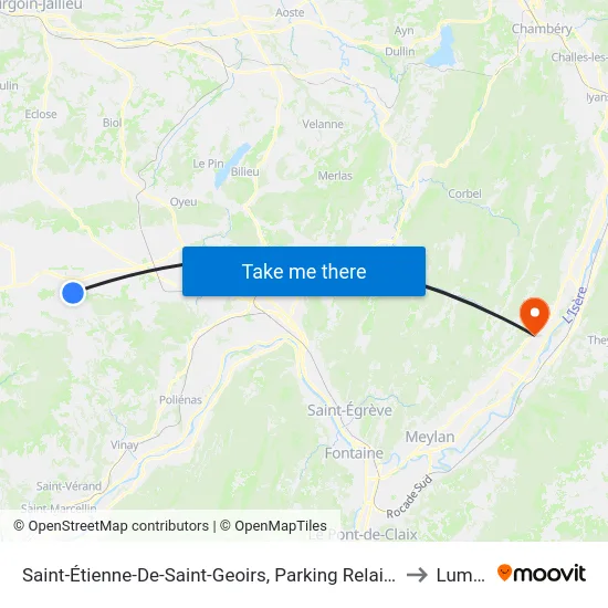 Saint-Étienne-De-Saint-Geoirs, Parking Relais Mandrin to Lumbin map