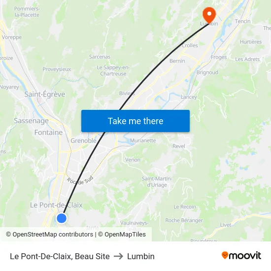 Le Pont-De-Claix, Beau Site to Lumbin map