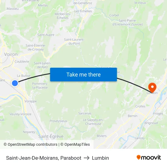 Saint-Jean-De-Moirans, Paraboot to Lumbin map
