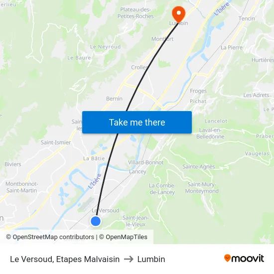 Le Versoud, Etapes Malvaisin to Lumbin map