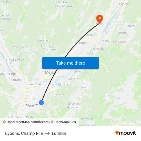 Eybens, Champ Fila to Lumbin map