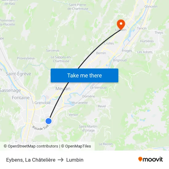 Eybens, La Châtelière to Lumbin map