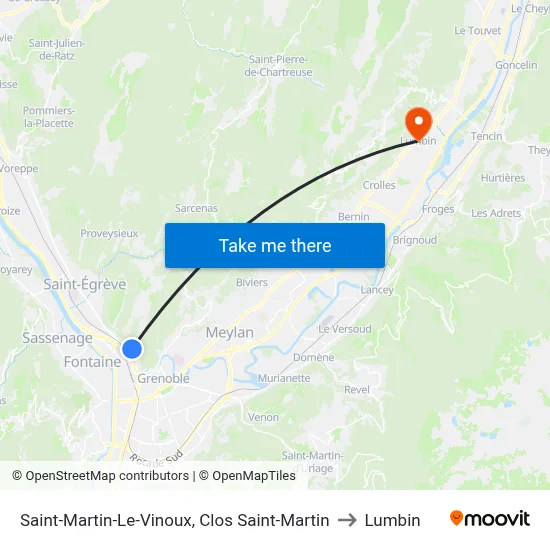 Saint-Martin-Le-Vinoux, Clos Saint-Martin to Lumbin map