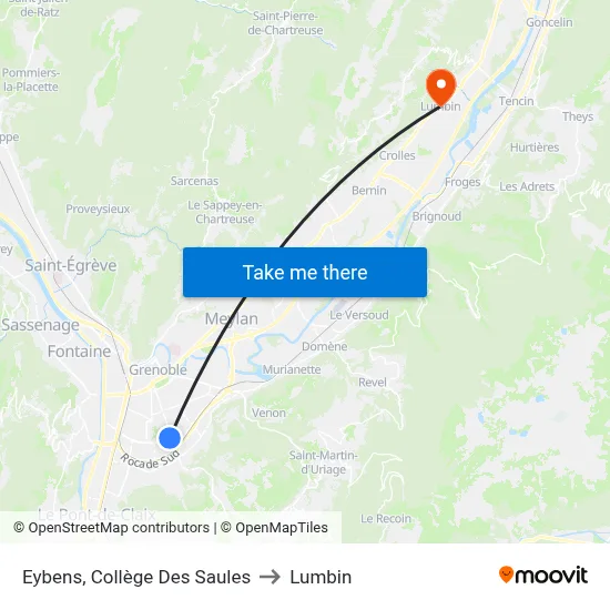 Eybens, Collège Des Saules to Lumbin map