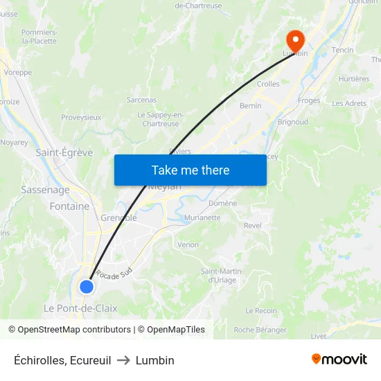 Échirolles, Ecureuil to Lumbin map