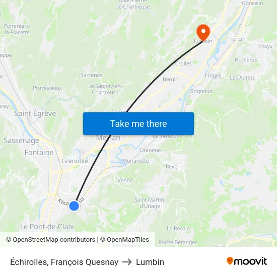 Échirolles, François Quesnay to Lumbin map