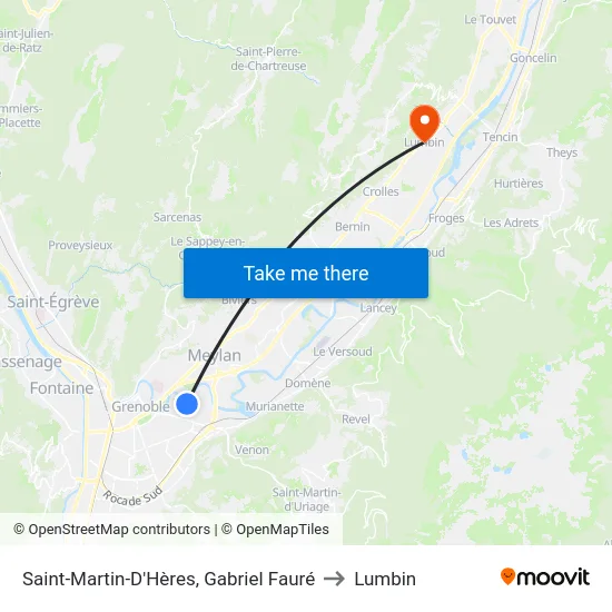 Saint-Martin-D'Hères, Gabriel Fauré to Lumbin map