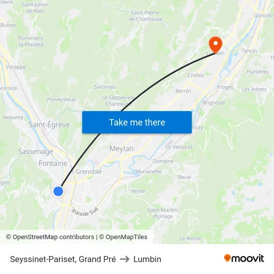 Seyssinet-Pariset, Grand Pré to Lumbin map