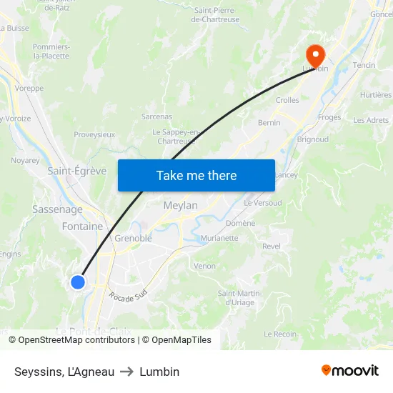 Seyssins, L'Agneau to Lumbin map