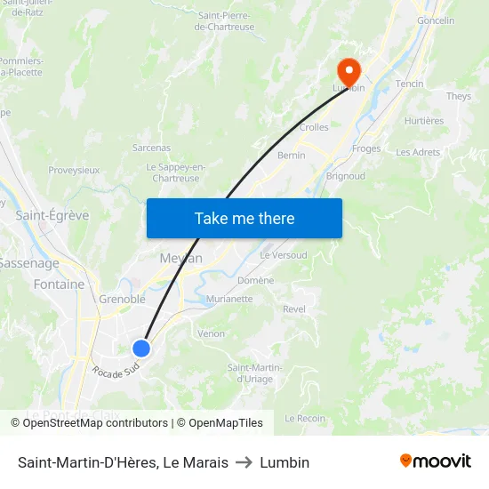 Saint-Martin-D'Hères, Le Marais to Lumbin map