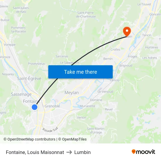 Fontaine, Louis Maisonnat to Lumbin map