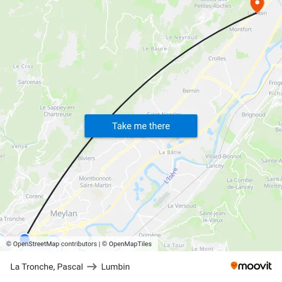 La Tronche, Pascal to Lumbin map