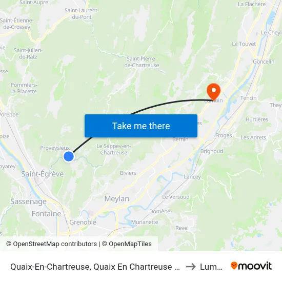 Quaix-En-Chartreuse, Quaix En Chartreuse Place to Lumbin map