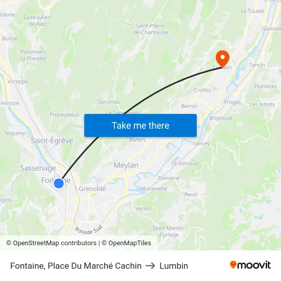 Fontaine, Place Du Marché Cachin to Lumbin map