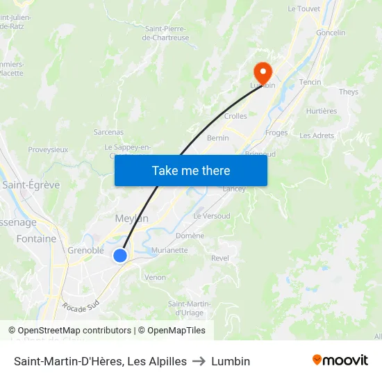 Saint-Martin-D'Hères, Les Alpilles to Lumbin map
