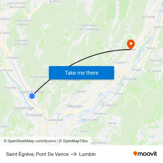 Saint-Égrève, Pont De Vence to Lumbin map