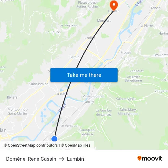 Domène, René Cassin to Lumbin map