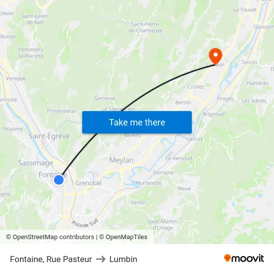 Fontaine, Rue Pasteur to Lumbin map