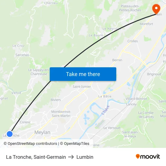 La Tronche, Saint-Germain to Lumbin map
