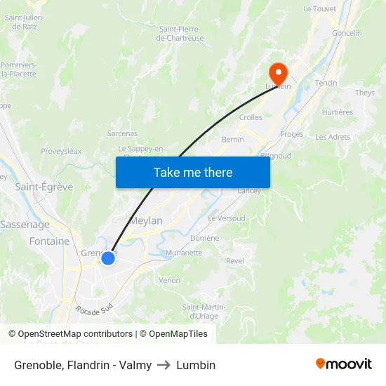 Grenoble, Flandrin - Valmy to Lumbin map