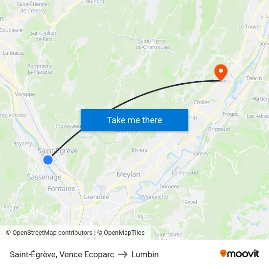Saint-Égrève, Vence Ecoparc to Lumbin map